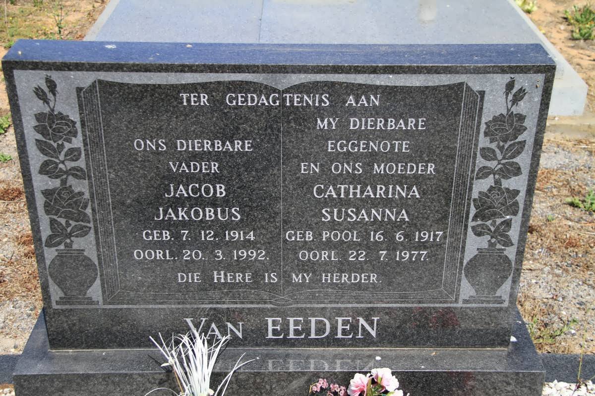 EEDEN Jacob Jakobus, van 1914-1992 &amp; Catharina Susanna POOL 1917-1977