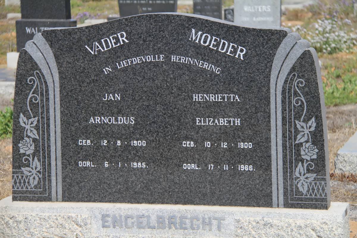 ENGELBRECHT Jan Arnoldus 1900-1985 &amp; Henrietta Elizabeth 1900-1966