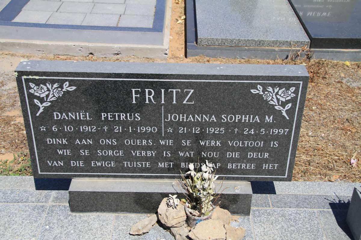 FRITZ Daniël Petrus 1912-1990 &amp; Johanna Sophia M. 1925-1997
