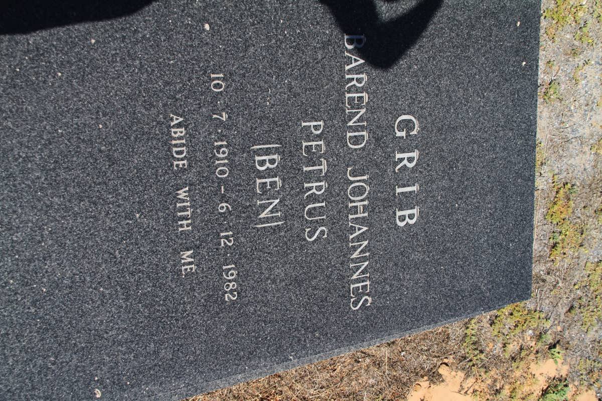 GRIB Barend Johannes Petrus 1910-1982