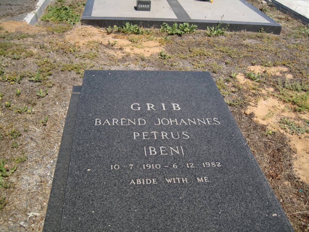 GRIB Barend Johannes Petrus 1910-1982