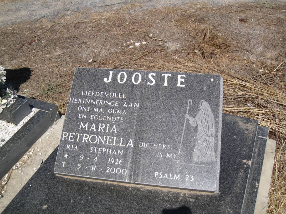 JOOSTE Maria Petronella nee STEPHAN 1926-2000