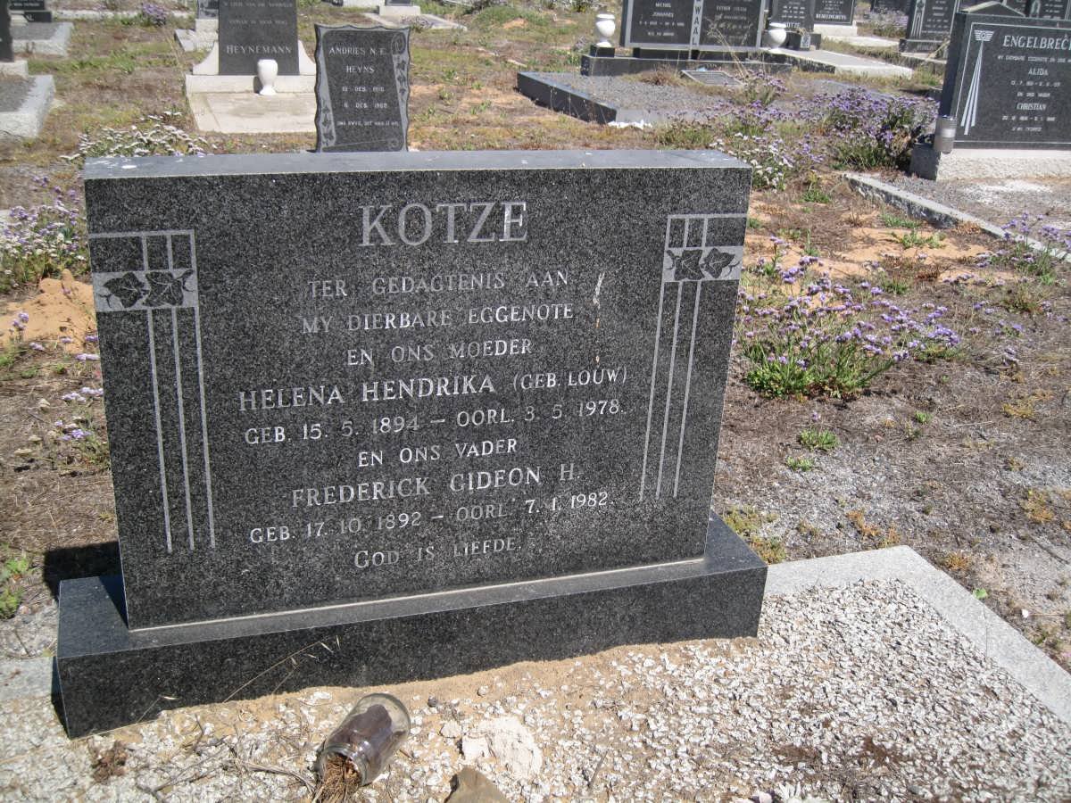 KOTZE Frederick Gideon H. 1892-1982 &amp; Helena Hendrika LOUW 1894-1978