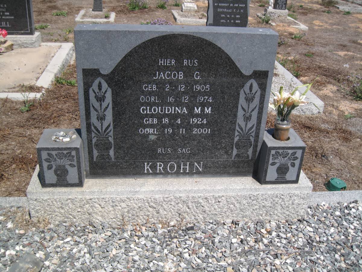 KROHN Jacob G. 1905-1974 &amp; Gloudina M.M. 1924-2001