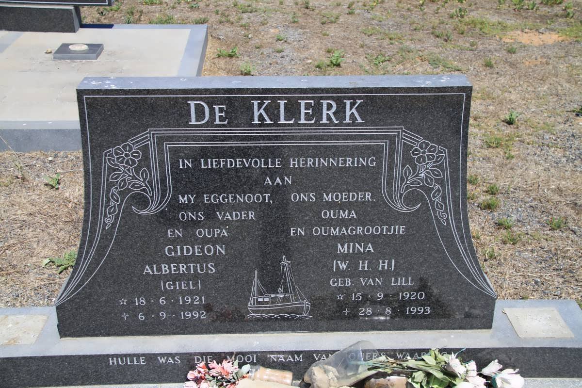 KLERK Gideon Albertus, de 1921-1992 &amp; W.H.H. VAN LILL 1920-1993