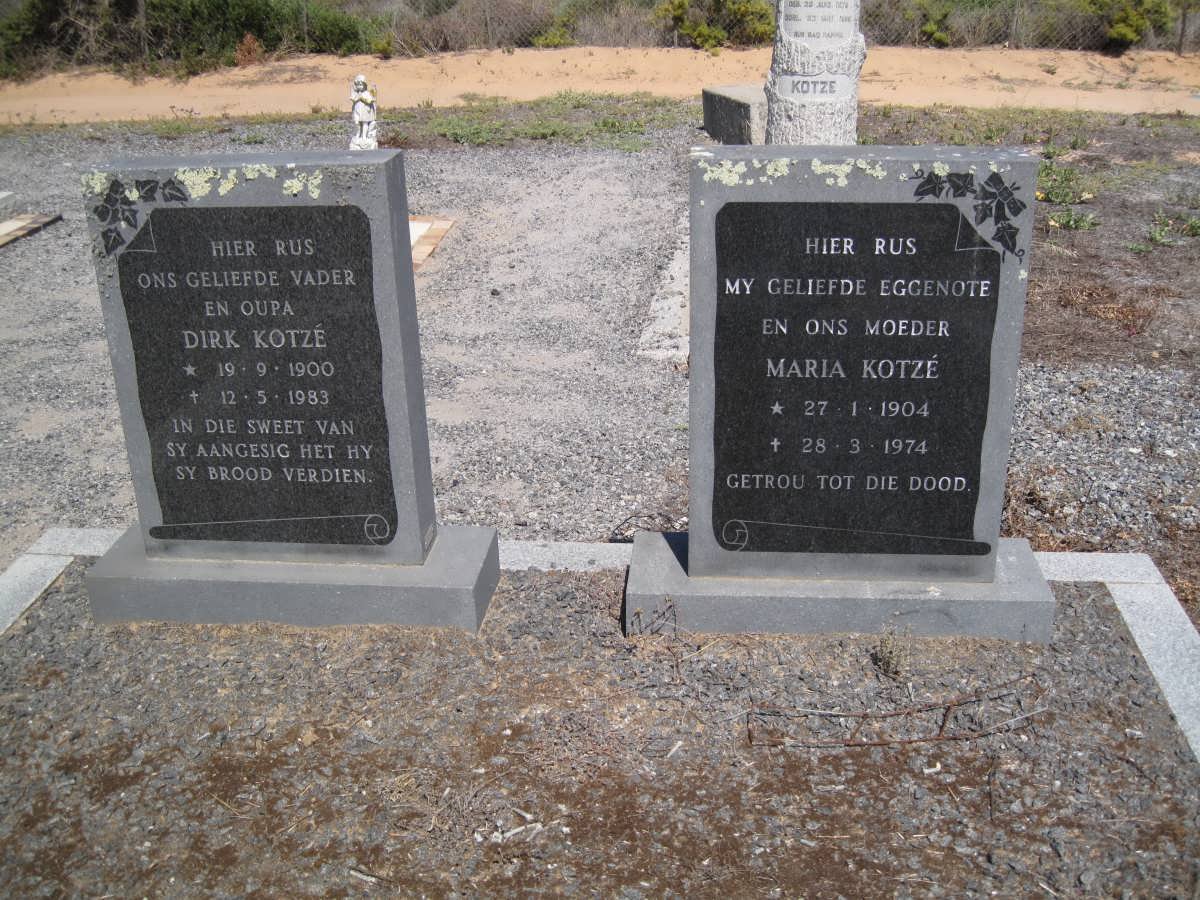 KOTZÉ Dirk 1900-1983 &amp; Maria 1904-1974