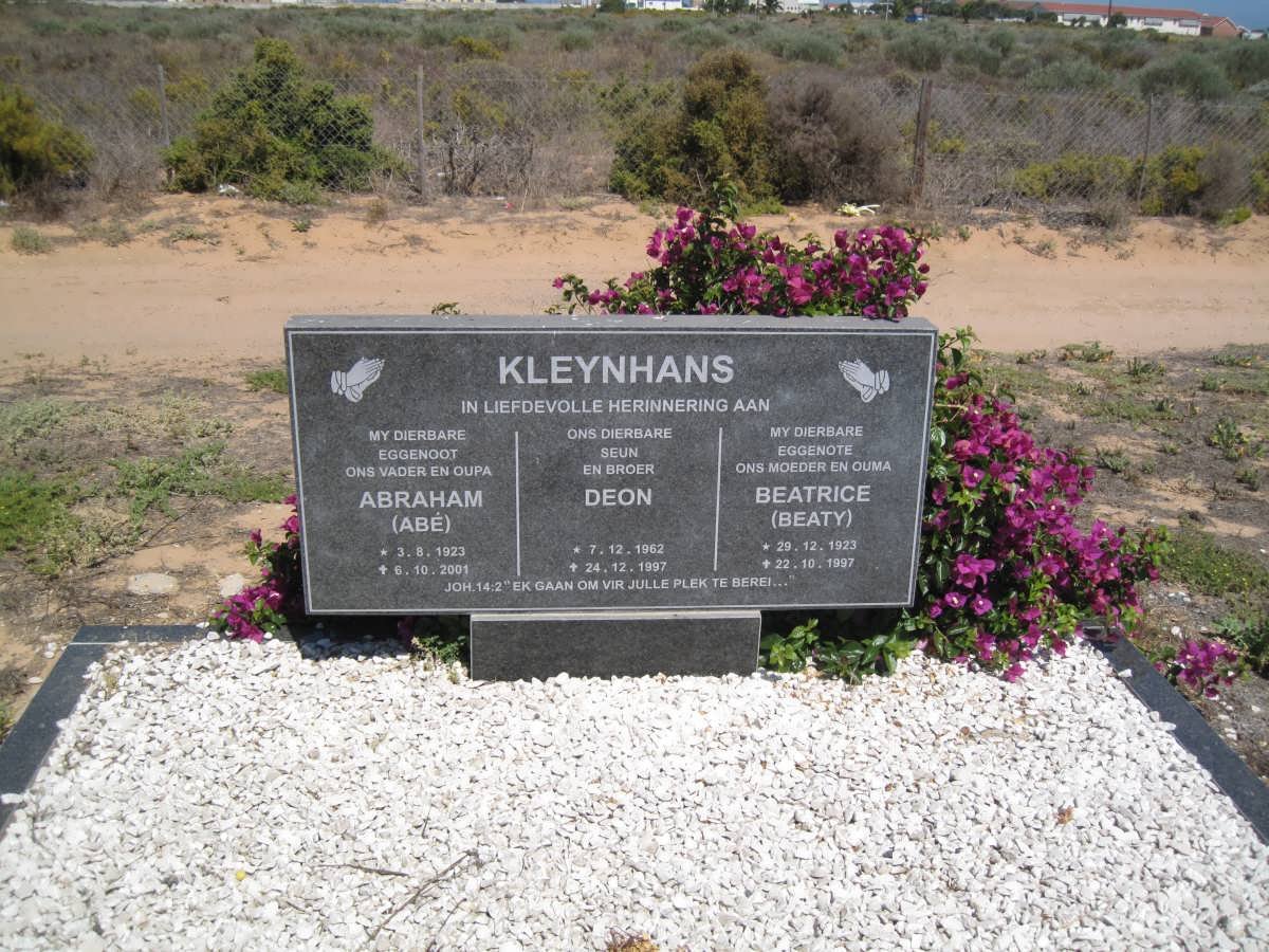 KLEYNHANS Abraham 1923-2001 &amp; Beatrice 1923-1997 :: KLEYNHANS Deon 1962-1997