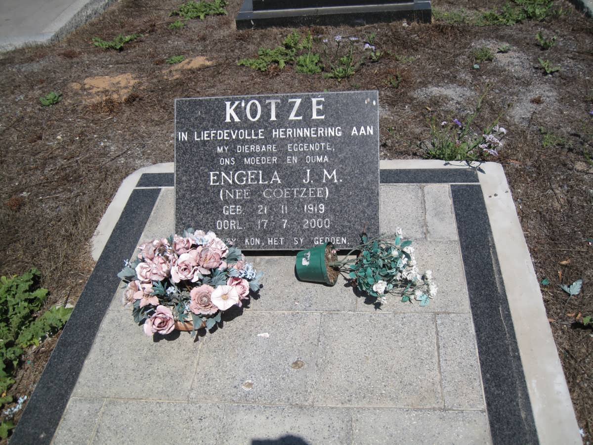 KOTZE Engela J.M. nee COETZEE 1919-2000