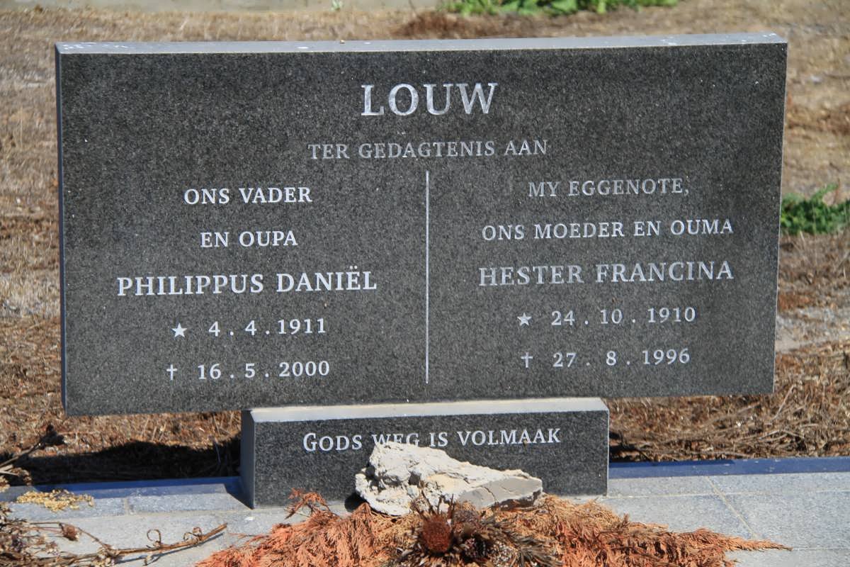 LOUW Philippus Daniël 1911-2000 &amp; Hester Francina 1910-1996