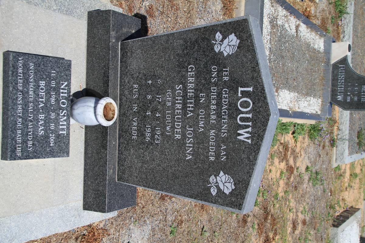 LOUW Gerrietha Josina Schreuder nee LOUW 1923-1986 :: SMIT Nilo 1980-2004