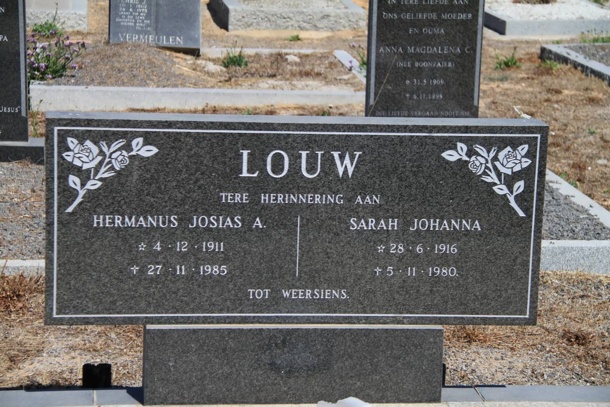 LOUW Hermanus Josias A. 1911-1985 &amp; Sarah Johanna 1916-1980