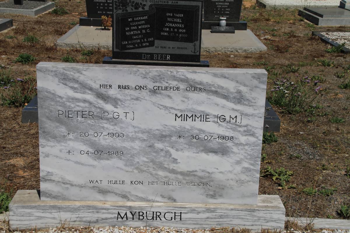 MYBURGH P.G.T. 1903-1989 &amp; G.M. 1908-