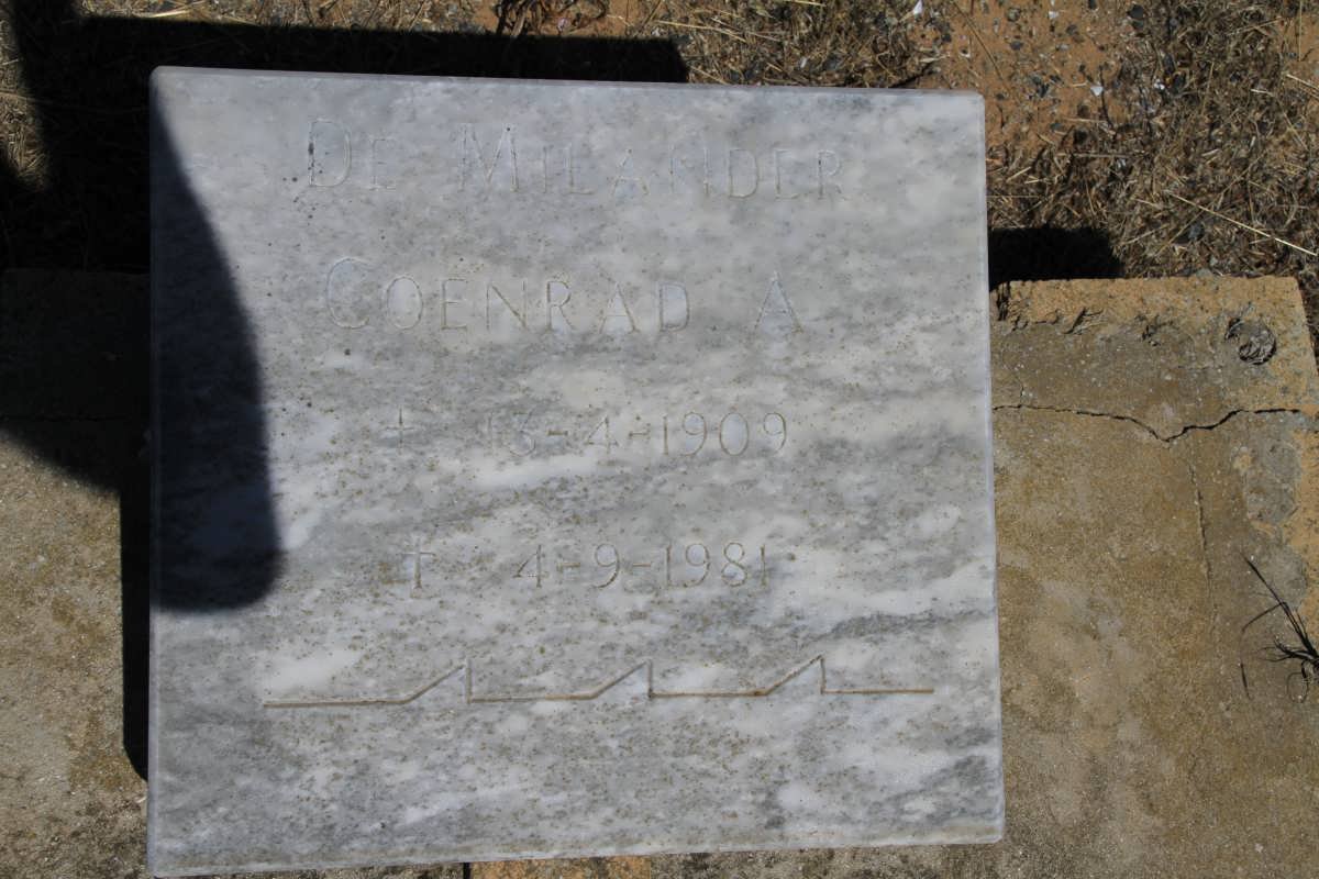 MILANDER Coenraad A., de 1909-1981