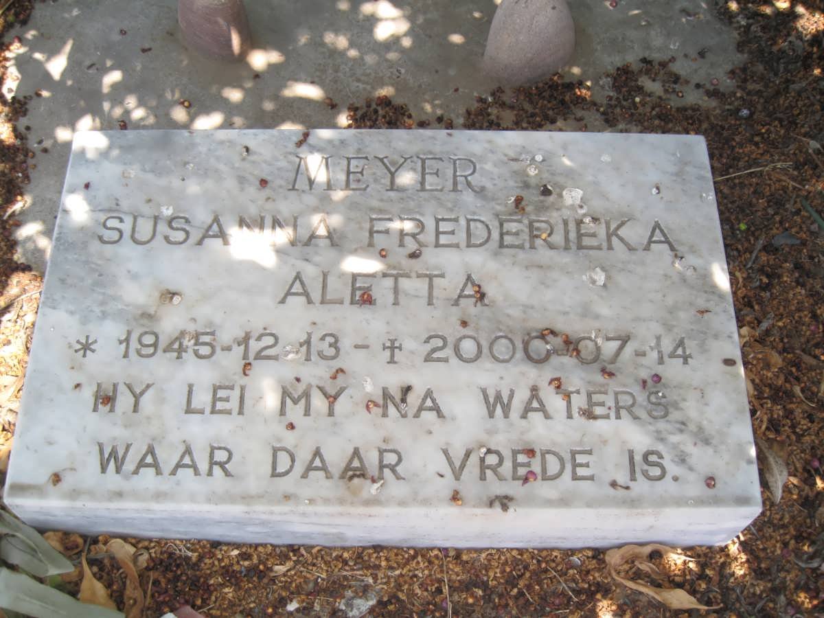 MEYER Susanna Frederieka Aletta 1945-2000