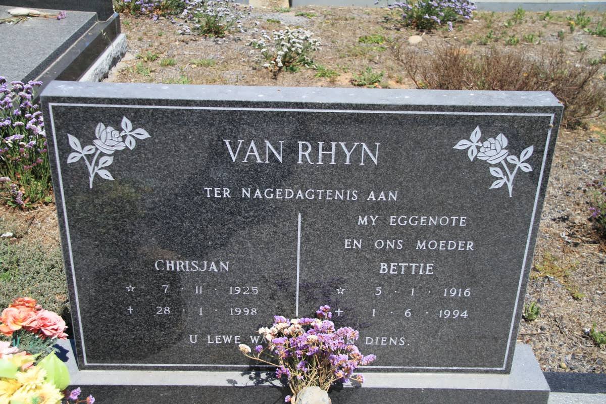 RHYN Chrisjan, van 1925-1998 :: VAN RHYN Bettie 1916-1994