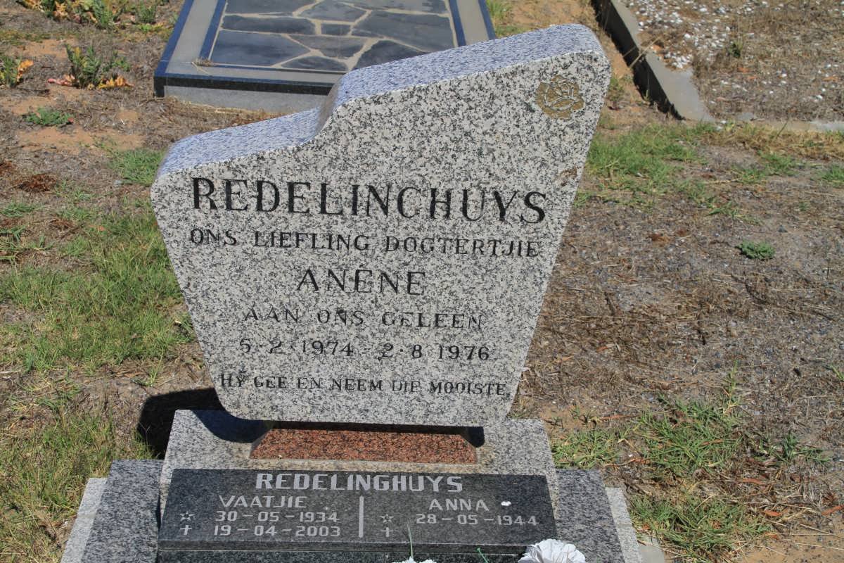 REDELINGHUIS Vaatjie 1934-2003 &amp; Anna 1944- :: REDELINGHUIS Anene 1974-1976