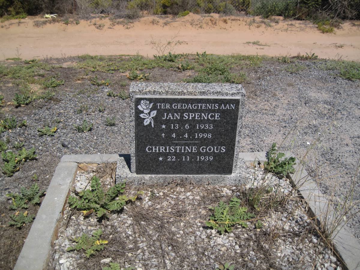 SPENCE Jan 1933-1998 :: GOUS Christine 1939-