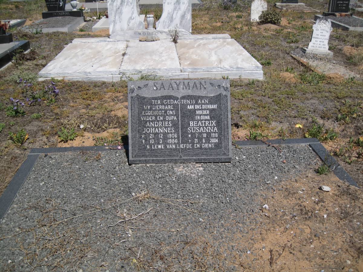 SAAYMAN Andries Johannes 1906-1986 &amp; Beatrix Susanna 1916-2004