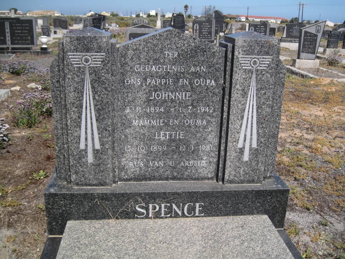 SPENCE Johnnie 1894-1942 &amp; Lettie 1899-1981