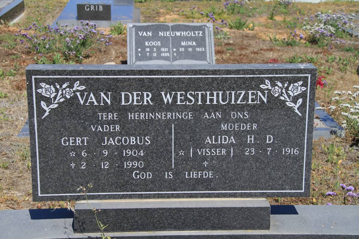 WESTHUIZEN Gert Jacobus, van der 1904-1990 &amp; Alida H.D. VISSER 1916-