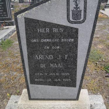 WAAL Arend J.F., de 1896-1965