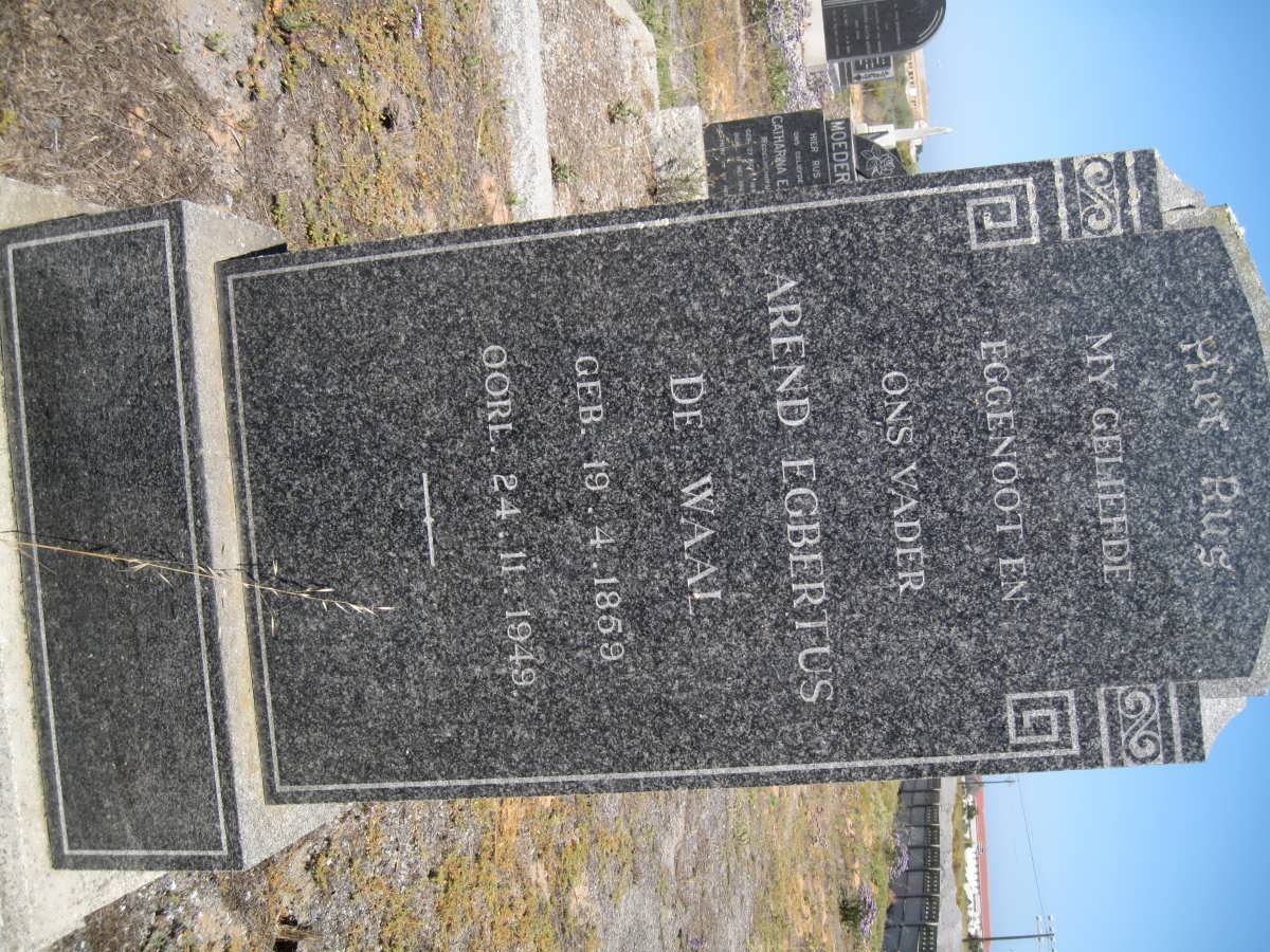 WAAL Arend Egbertus, de 1859-1949