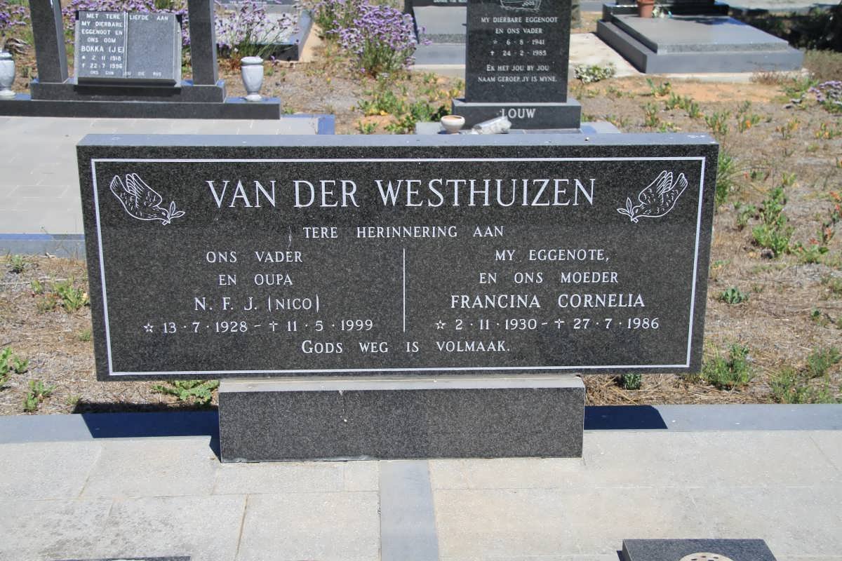 WESTHUIZEN N.F.J., van der 1928-1999 &amp; Francina Cornelia 1930-1986