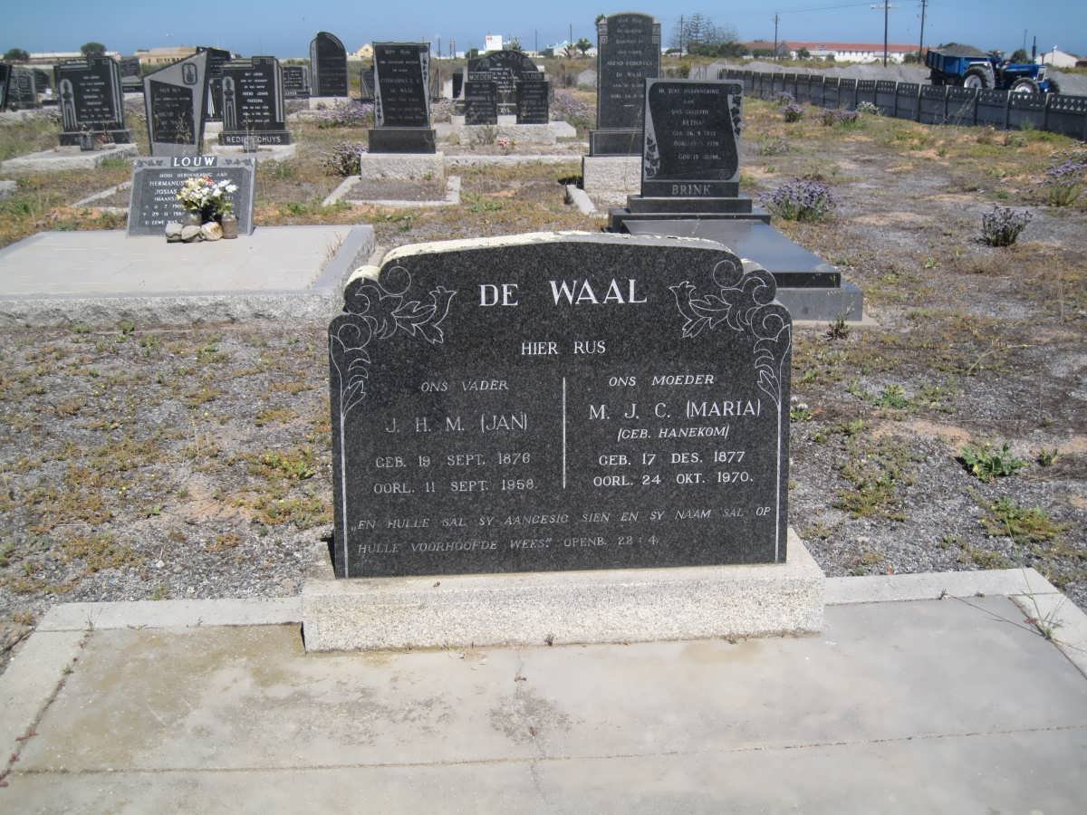 WAAL J.H.M., de 1878-1968 &amp; M.J.C. HANEKOM 1977-1970