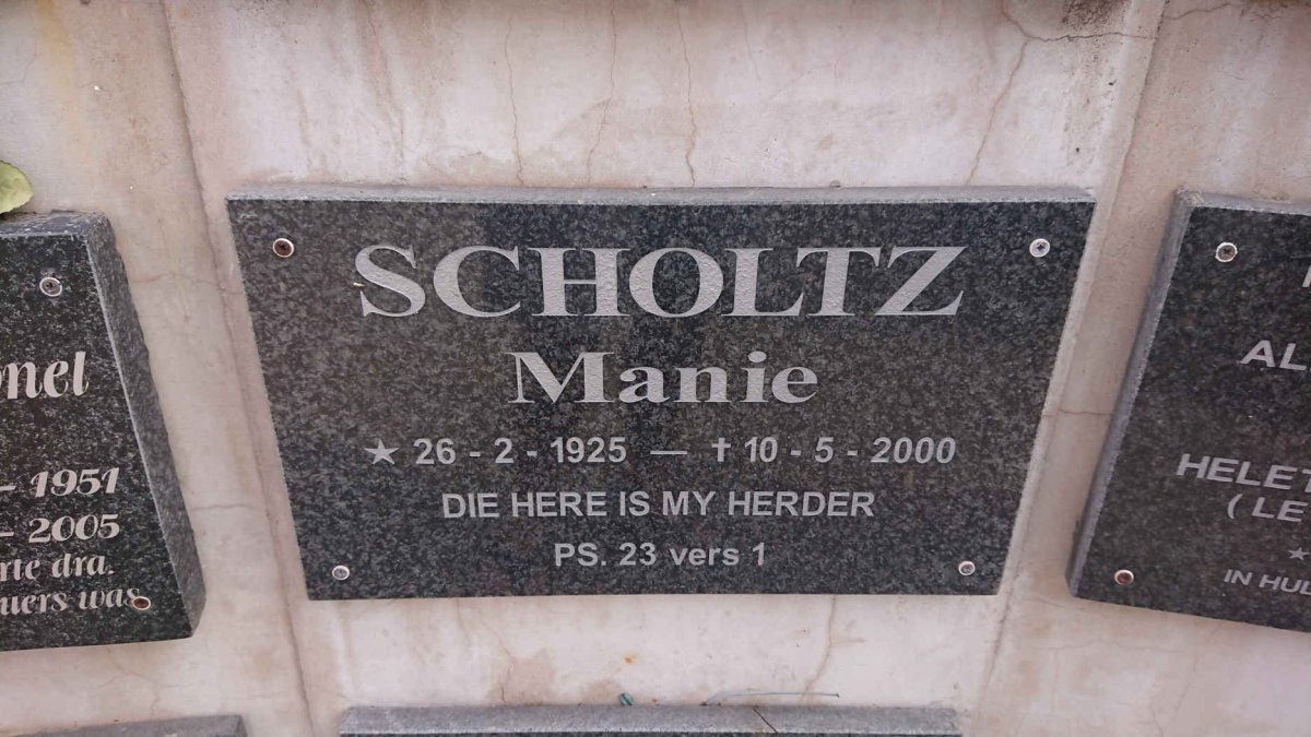 SCHOLTZ Manie 1925-2000