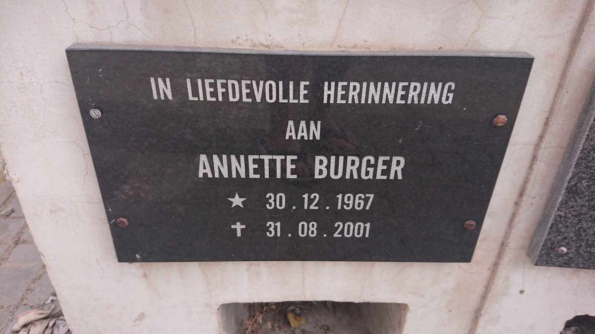 BURGER Annette 1967-2001