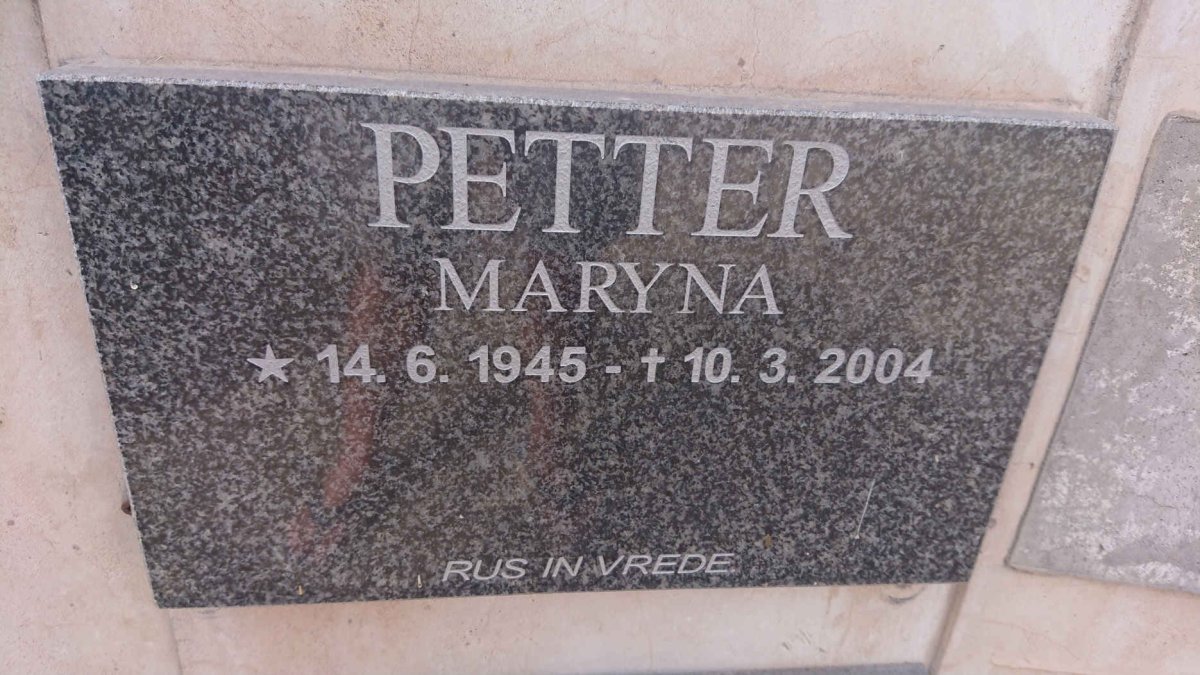 PETTER Maryna 1945-2004