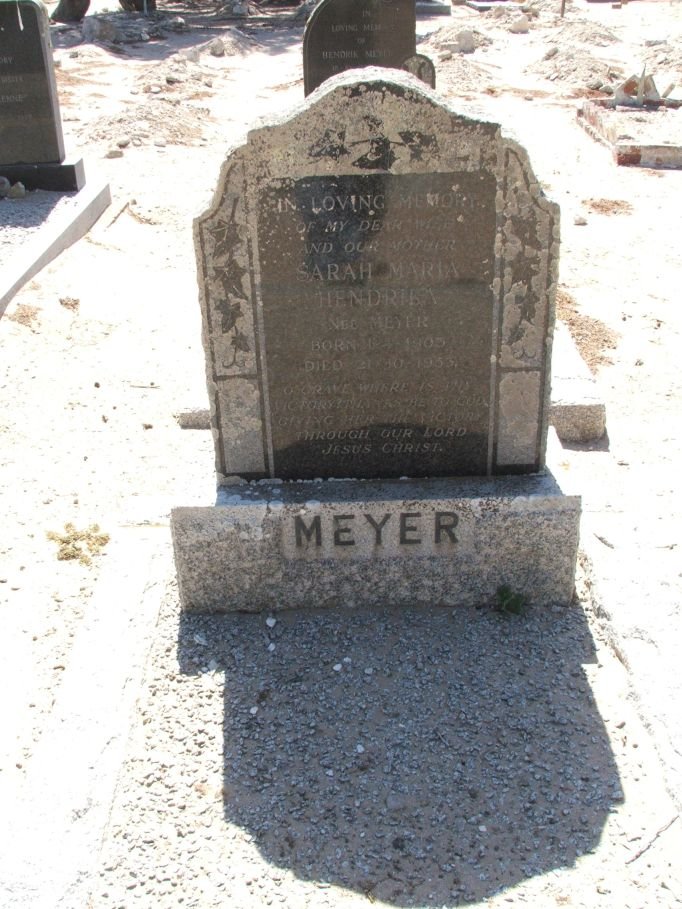 MEYER Sarah Maria Hendrika nee MEYER 190?-1953