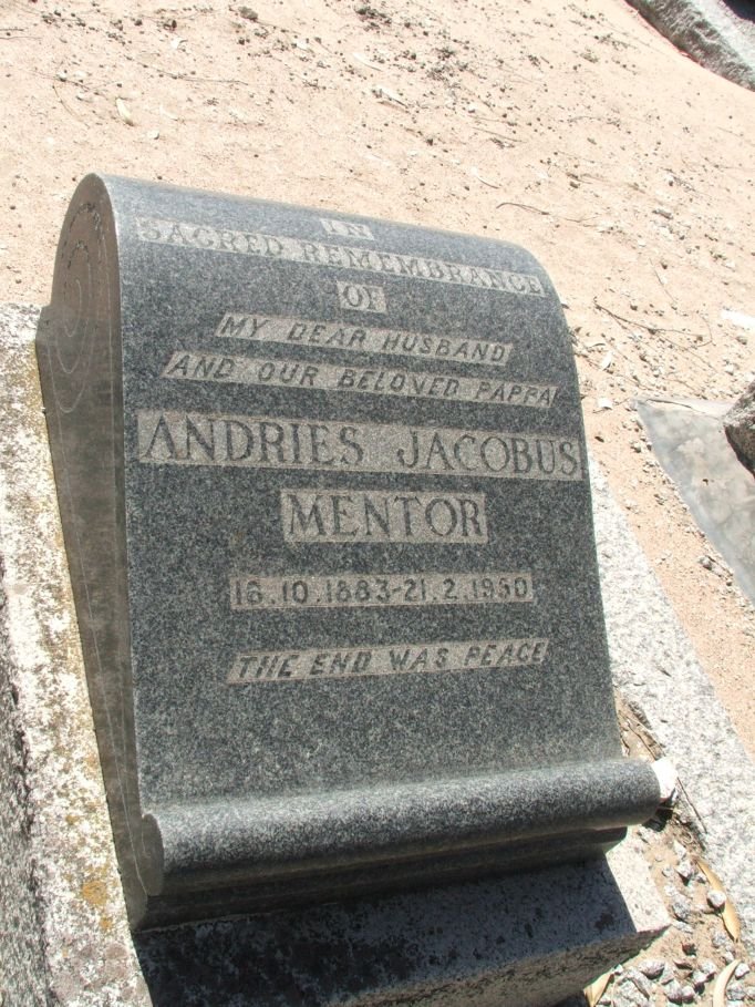MENTOR Andries Jacobus 1883-1950