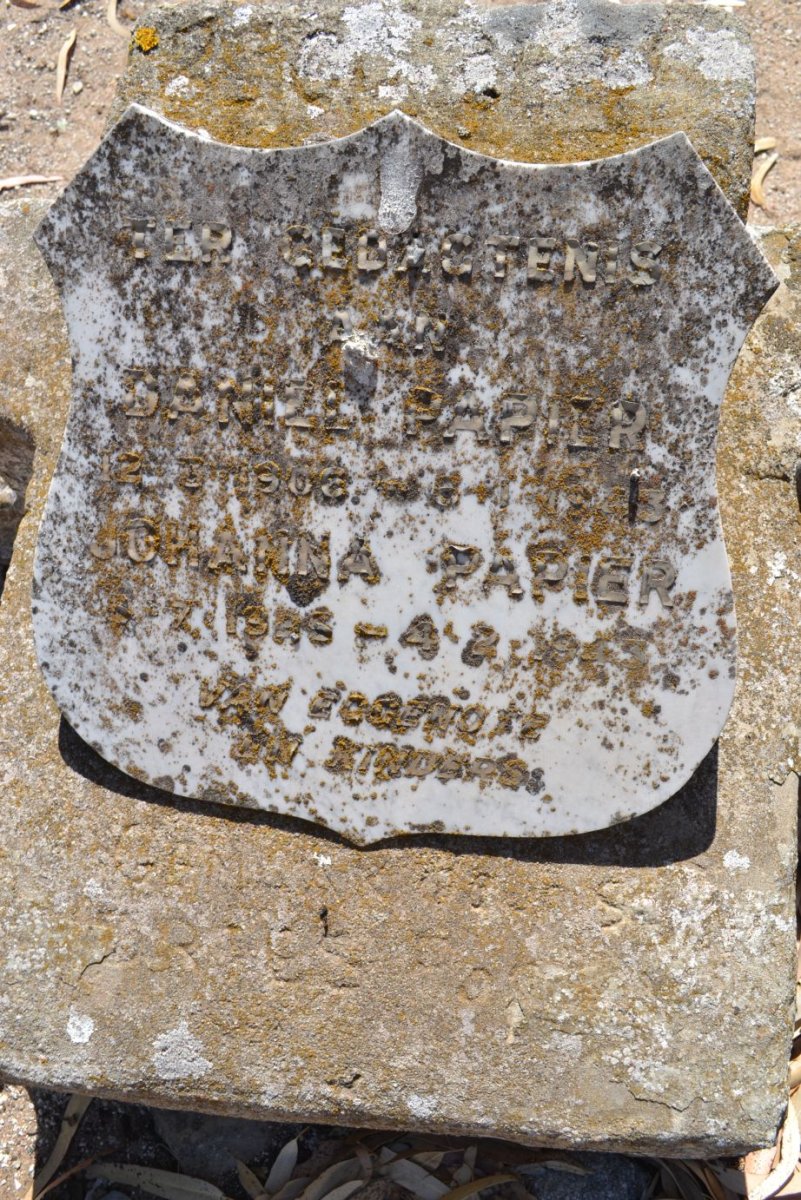 PAPIER Daniel 1906-1943 &amp; Johanna 1905-1943