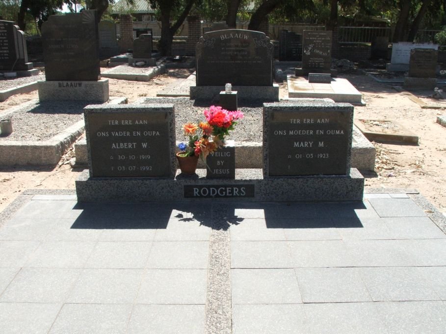 RODGERS Albert W. 1919-1992 &amp; Mary M. 1923-