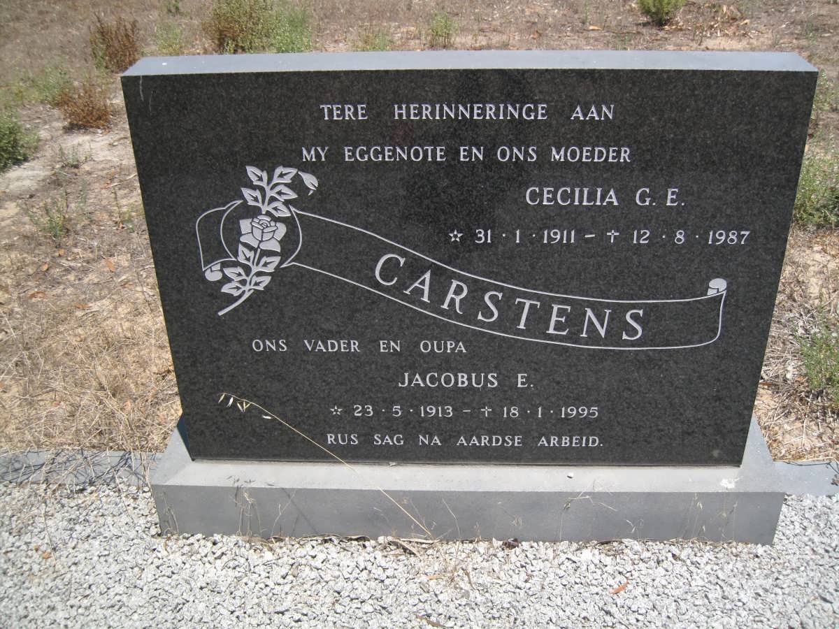 CARSTENS Jacobus E. 1913-1995 &amp; Cecilia G.E 1911-1987