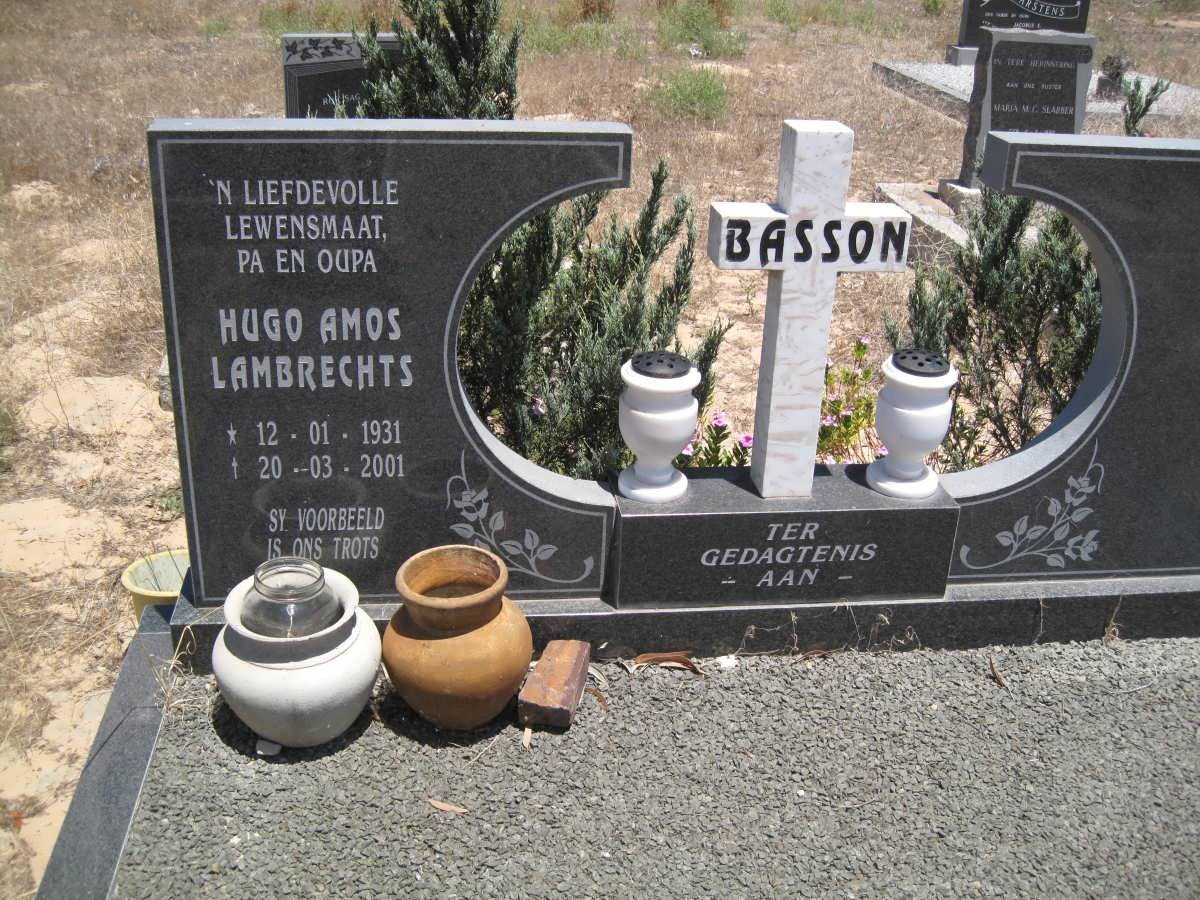 BASSON Hugo Amos Lambrechts 1931-2001
