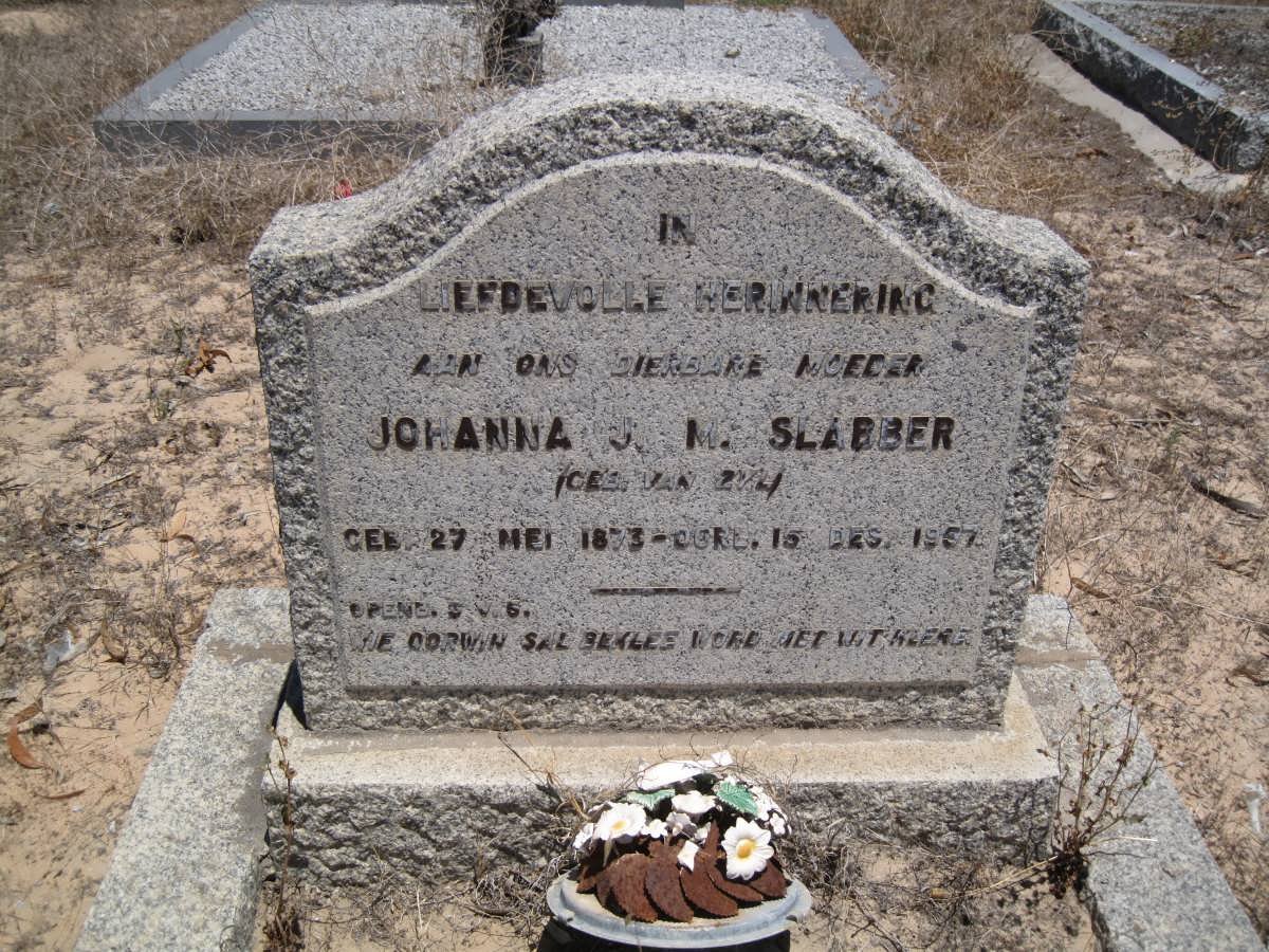 SLABBER Johanna J.M. nee VAN ZYL 1873-1957