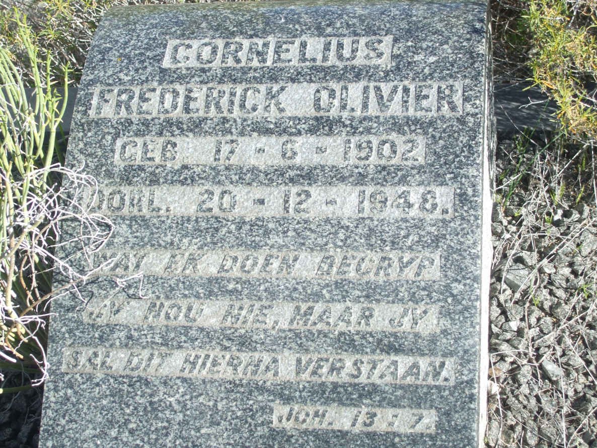 OLIVIER Cornelius Frederick 1902-1948