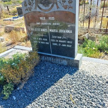 FOURIE Izak Stefanus 1838-1910 & Maria Johanna VAN ZYL 1852-1932