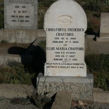 CRAFFORD Christoffel Frederick 1856-1945 &amp; Elsie Maria V.D. VYVER 1857-1919