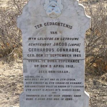 CONRADIE Jacob Gerhardus 1865-1912