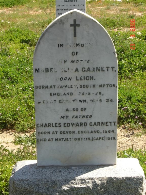 GARNETT Charles Edward 1864-1919 &amp; Mabel Eliza LEIGH 1878-1934