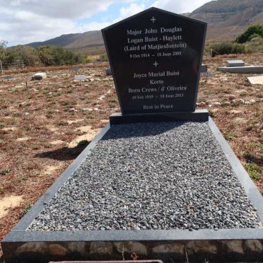 BUIST-HAYLETT John Douglas Logan 1914-2005 :: KORTE Joyce Muriel Buist nee CREWS / D'OLIVEIRA 1919-2013