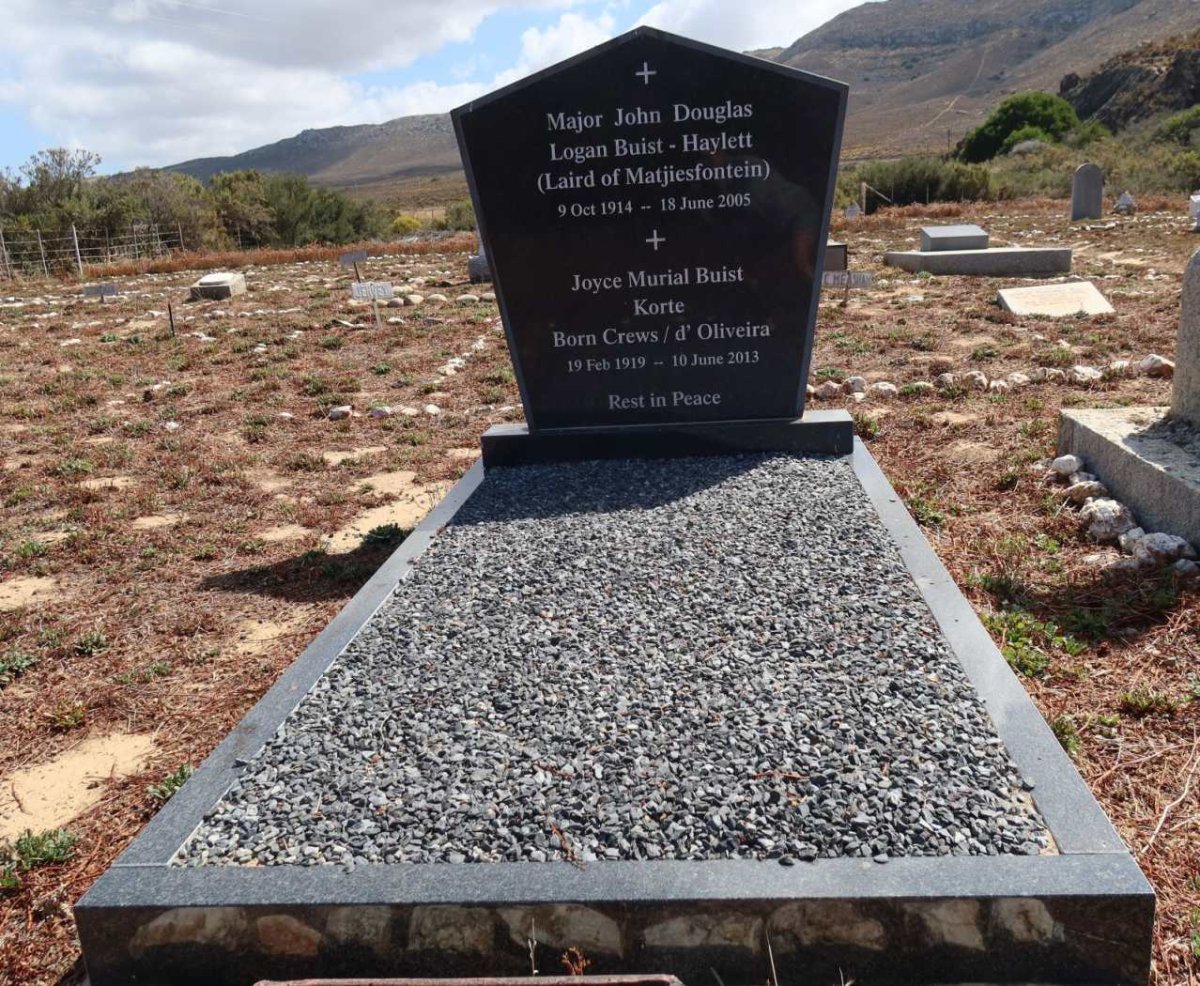 BUIST-HAYLETT John Douglas Logan 1914-2005 :: KORTE Joyce Muriel Buist nee CREWS / D'OLIVEIRA 1919-2013