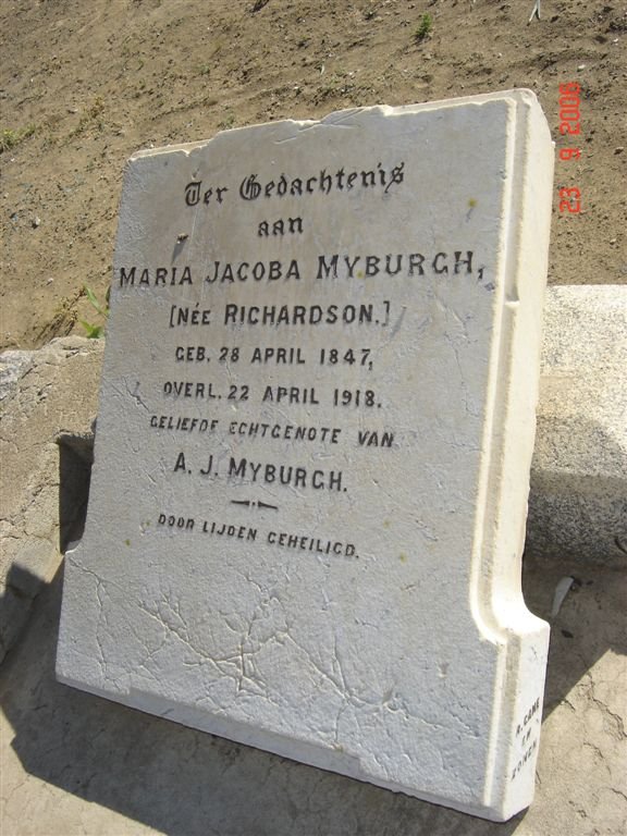 MYBURGH Maria Jacoba nee RICHARDSON 1847-1918