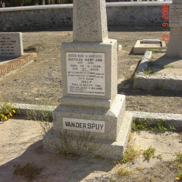 SPUY Melt, van der -1941 &amp; Matilda Mary-Ann KING -1928