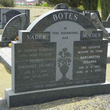 BOTES Petrus Johannes Jacobus 1903-1973 &amp; Margaretha Susanna 1903-2000