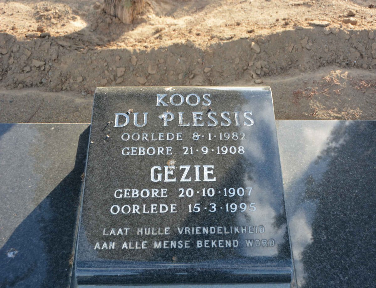 PLESSIS Koos, du 1908-1982 &amp; Gezie 1907-1995