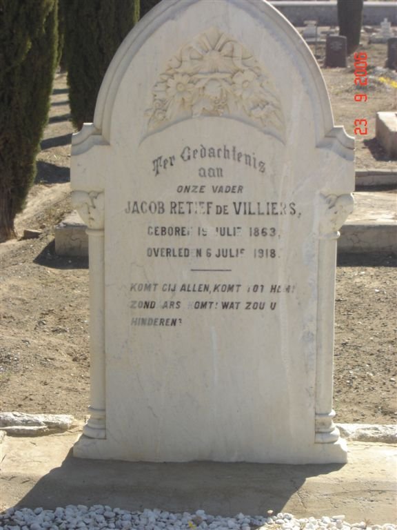 VILLIERS Jacob Retief, de 1863-1916